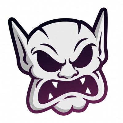 Cartoon snarling vampire bat face