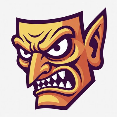 Angry Cartoon Goblin Face