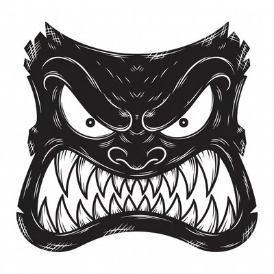 Angry Monster Face Illustration
