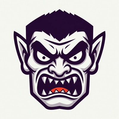 Angry Vampire Face Illustration