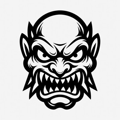 Fierce Demon Face Illustration