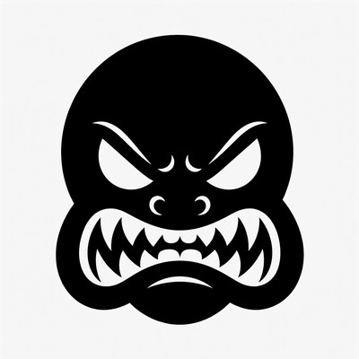 Angry Monster Face Illustration