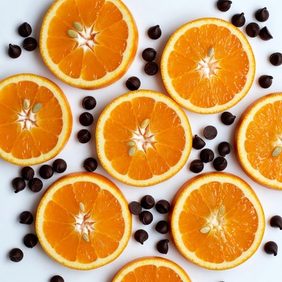 Orange Slices with Chocolate Chips