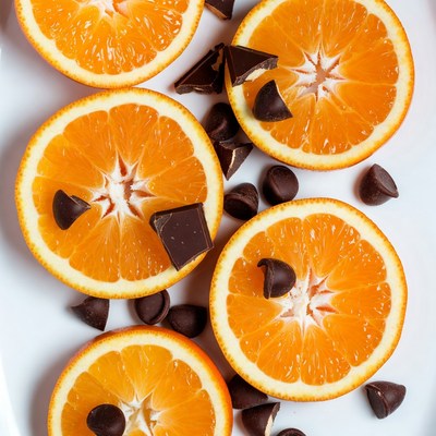 Orange Slices with Chocolate Pieces