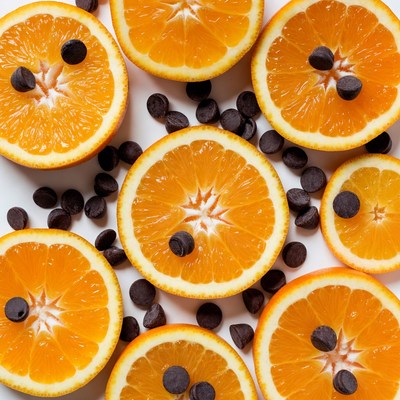 Sliced Oranges with Chocolate Chips