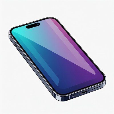 Gradient iPhone on Transparent Background