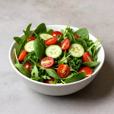 Fresh salad with tomatoes and cucumbers