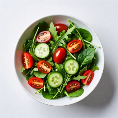Fresh salad with tomatoes and cucumbers