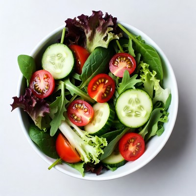 Fresh salad in white bowl