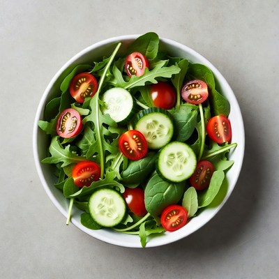 Fresh salad with cherry tomatoes and cucumbers