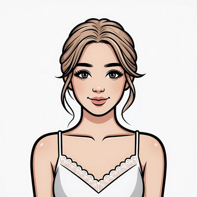 Blonde woman in lace camisole