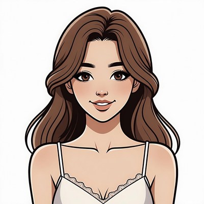 Anime girl in white camisole