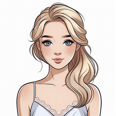 Blonde woman in lace camisole