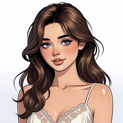 Beautiful woman in lace camisole