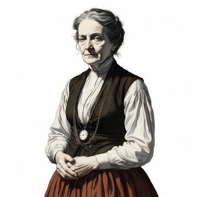 Elderly woman in Victorian dress