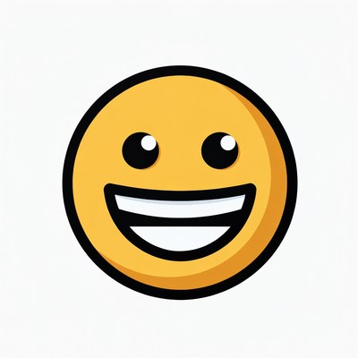 Grinning Yellow Cartoon Face