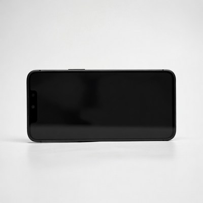 Black iPhone on white background