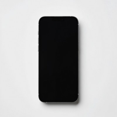 Black iPhone on white background