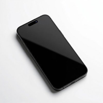 Black iPhone 14 on white background