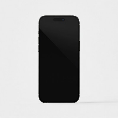 Black iPhone on white background