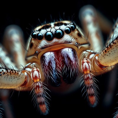Close-up jumping spider face
