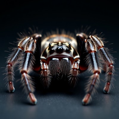Close-up of hairy brown spider