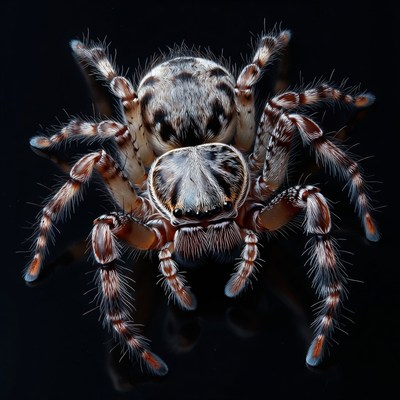 Jumping Spider on Black Background