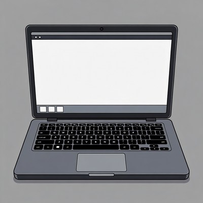 Open Laptop with Blank Screen