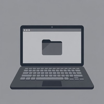 Laptop screen displaying folder