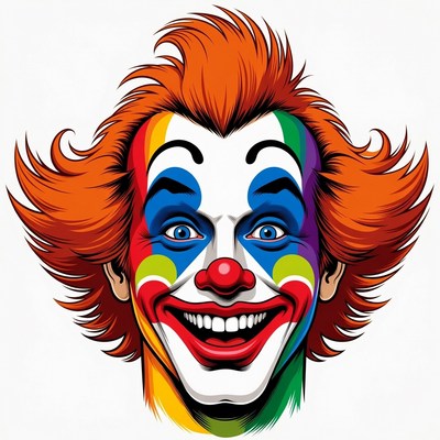 Colorful Clown Face Illustration