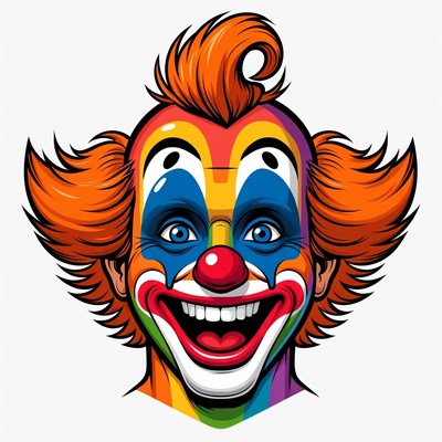 Colorful Cartoon Clown Face