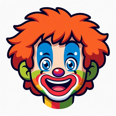 Colorful Cartoon Clown Smiling