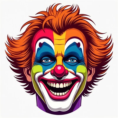Colorful Clown Illustration Laughing