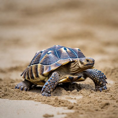 Radiated tortoise on sand