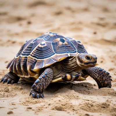 Radiated Tortoise on Sand