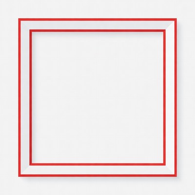Red Framed Empty White Picture Frame