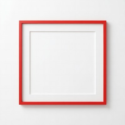 Red Picture Frame on White Wall