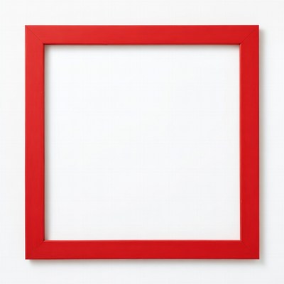 Red Picture Frame Empty White Background