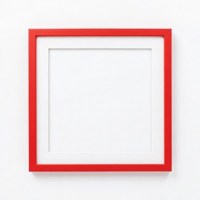 Red Picture Frame on White Background