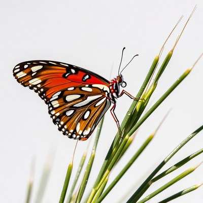 Gulf Fritillary Butterfly on Grass