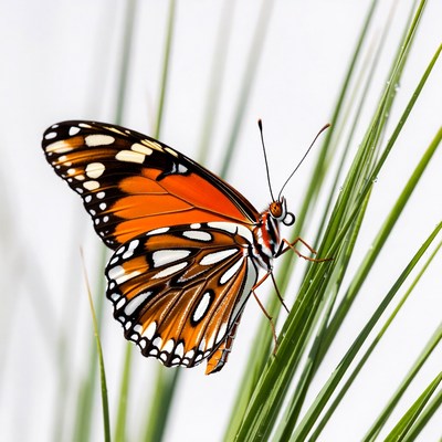 Monarch Butterfly on Green Grass