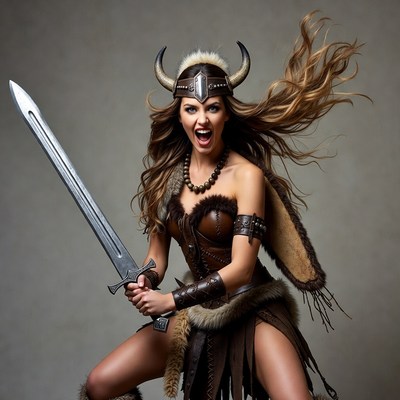 Viking Woman Warrior with Sword