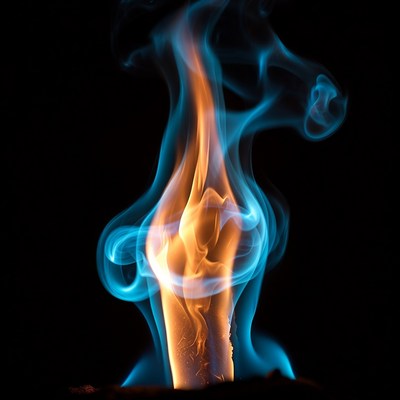 Blue and Orange Flame Swirls