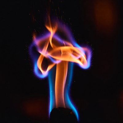 Blue and Orange Flame Burst