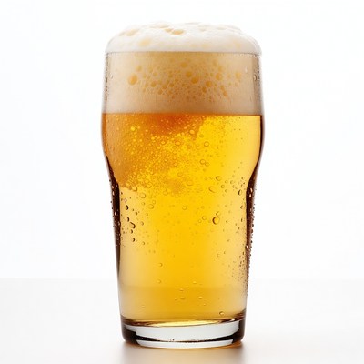 Pint of beer with foam