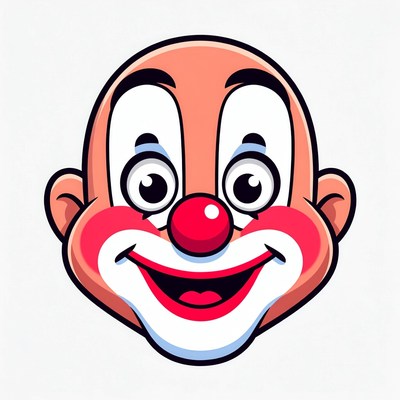 Smiling Cartoon Clown Face