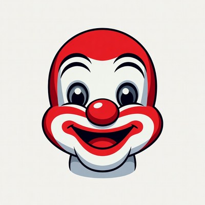 Smiling Cartoon Clown Face