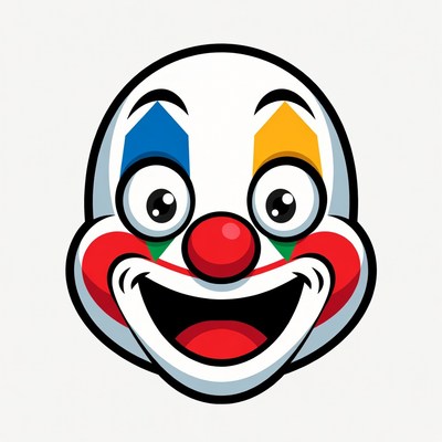 Smiling Clown Face Illustration