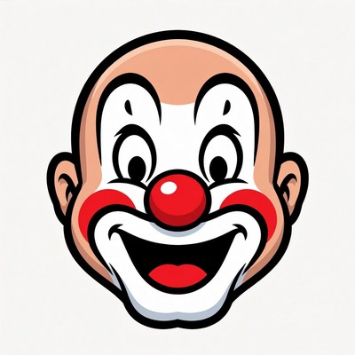 Smiling Cartoon Clown Face