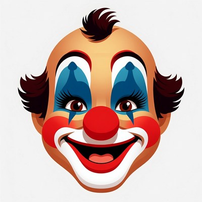 Cartoon Clown Smiling Face